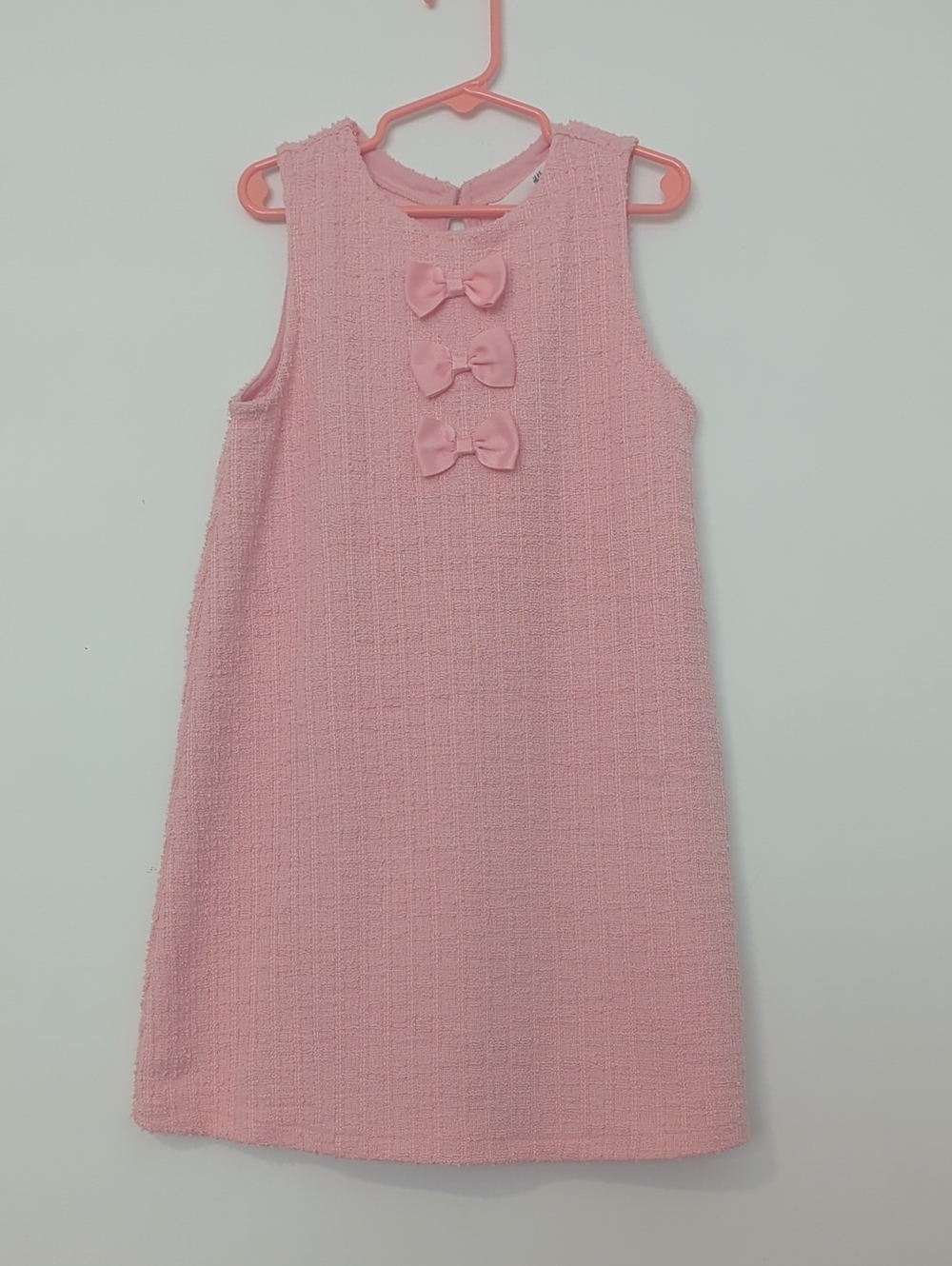 H&M Pink Sleeveless Bow-Accent A-Line Dress